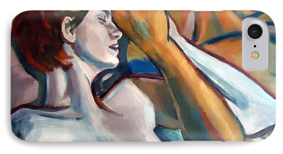 Nude Figures iPhone 7 Case featuring the painting Empathy by Helena Wierzbicki