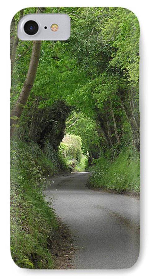 Green iPhone 7 Case featuring the photograph English Country Lane by Jayne Wilson