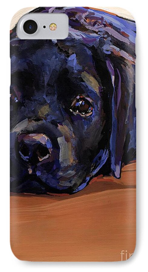 Labrador Retriever Puppy iPhone 7 Case featuring the painting Eyes For You by Molly Poole