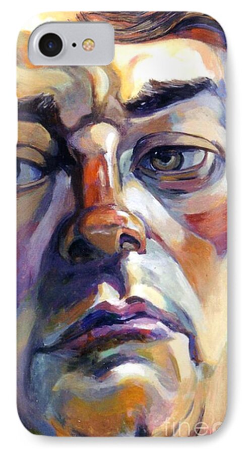 Large Face Painting iPhone 7 Case featuring the painting Face Of A Man by Stan Esson