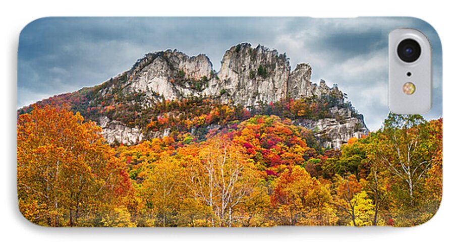 Storm iPhone 7 Case featuring the photograph Fall Storm Seneca Rocks by Mary Almond