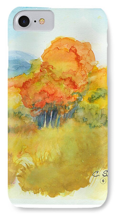 C Sitton Paintings iPhone 7 Case featuring the painting Fall Trees 2 by C Sitton