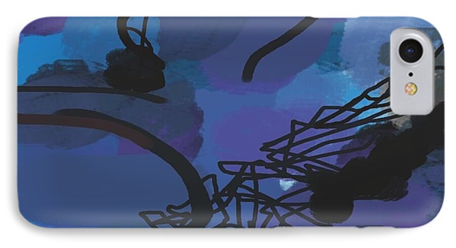 Abstract iPhone 7 Case featuring the painting Fallen Ballerina by Kristie Mercer