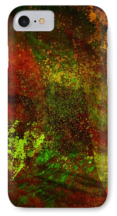 Oil iPhone 7 Case featuring the mixed media Fallen Seasons by Ally White