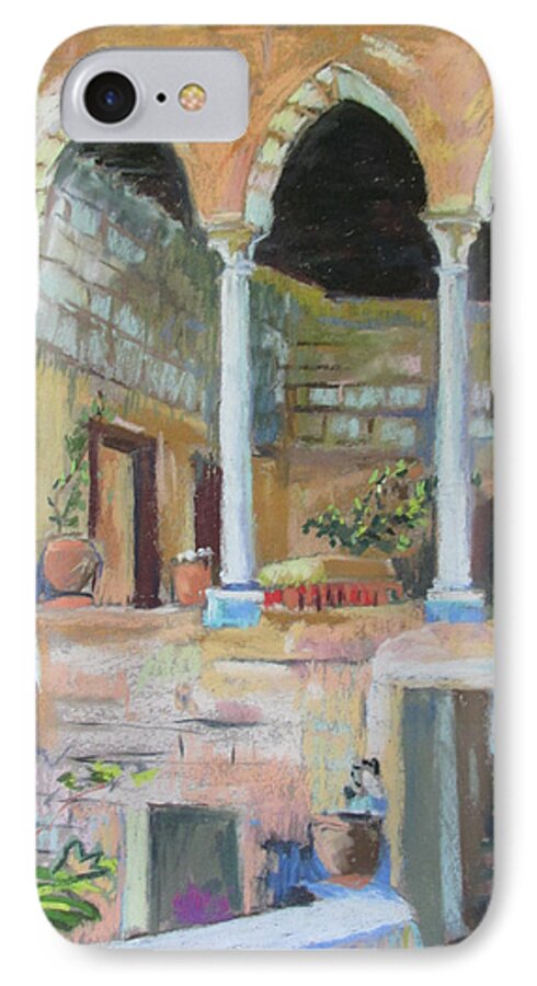 Israel iPhone 7 Case featuring the painting Fauzi Azar Mansion by Linda Novick