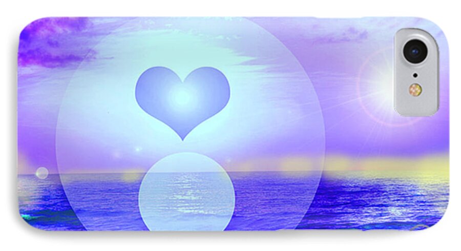 Spiritual Art iPhone 7 Case featuring the digital art Feeling Heart by Ute Posegga-Rudel