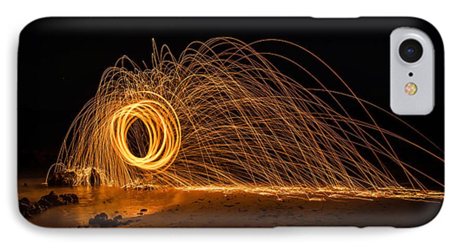 Photo Art iPhone 7 Case featuring the photograph Fire circle by Tin Lung Chao