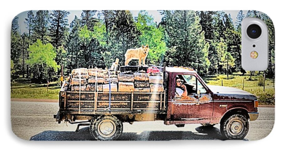 Old Truck iPhone 7 Case featuring the photograph Firewood Gathering by Jacqui Binford-Bell
