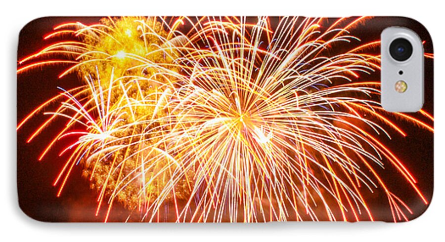 4th Of July Fireworks iPhone 7 Case featuring the photograph Fireworks Flower by Robert Hebert