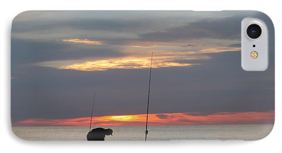 Ocean City Maryland iPhone 7 Case featuring the photograph Fishing at Sunrise by Robert Banach