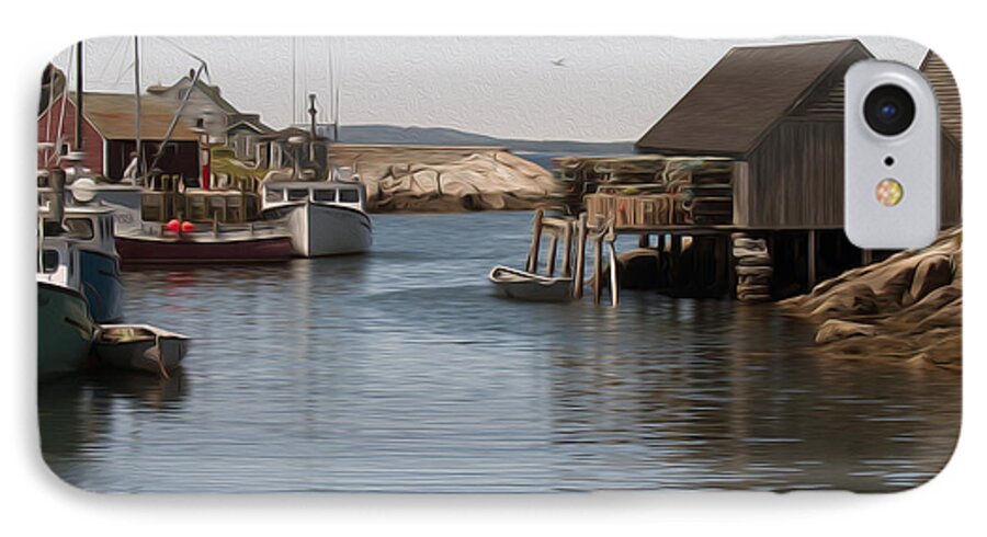 Peggy's Cove iPhone 7 Case featuring the digital art Fishing Village by Kelvin Booker