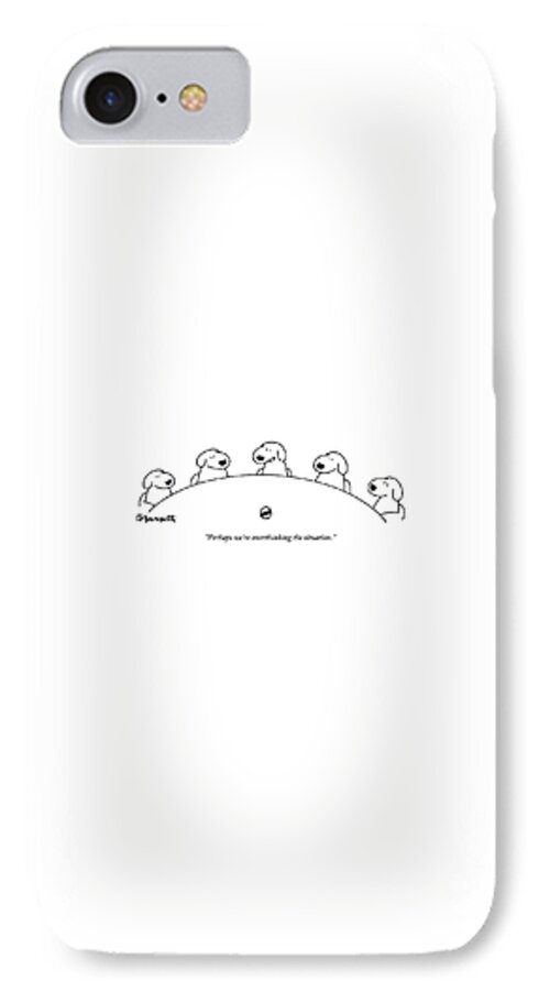 Five Dogs Sitting Around A Roundtable iPhone 7 Case