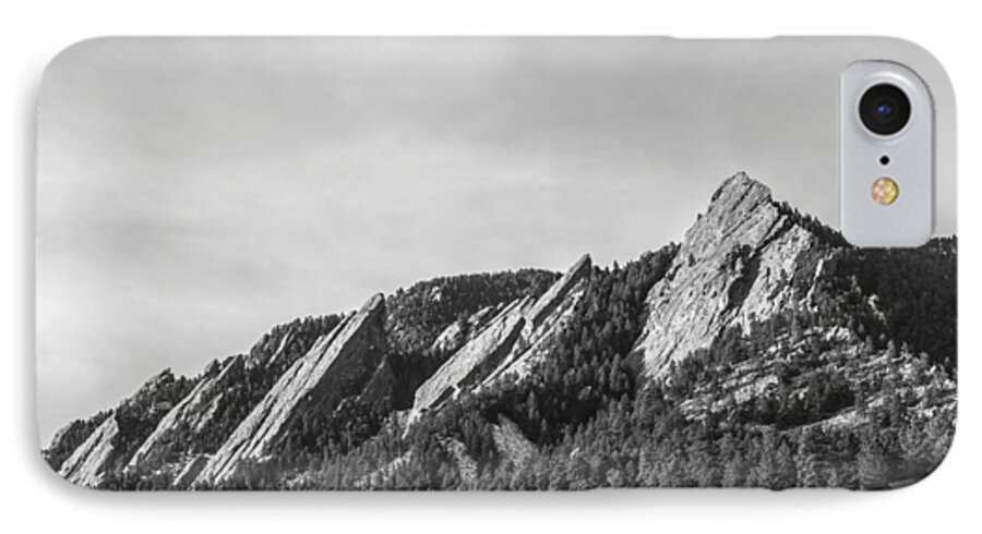 Flatirons iPhone 7 Case featuring the photograph Flatirons B W by Aaron Spong