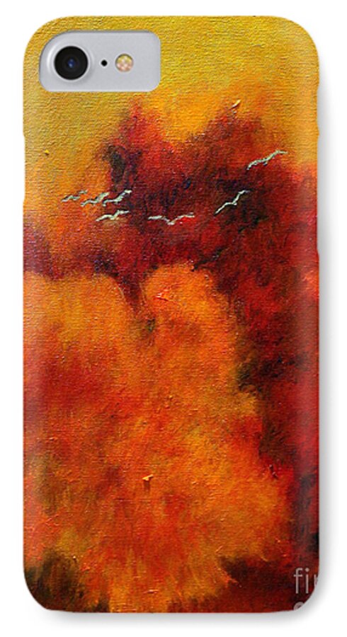 Impressionism iPhone 7 Case featuring the painting Flight of the White Birds by Alison Caltrider