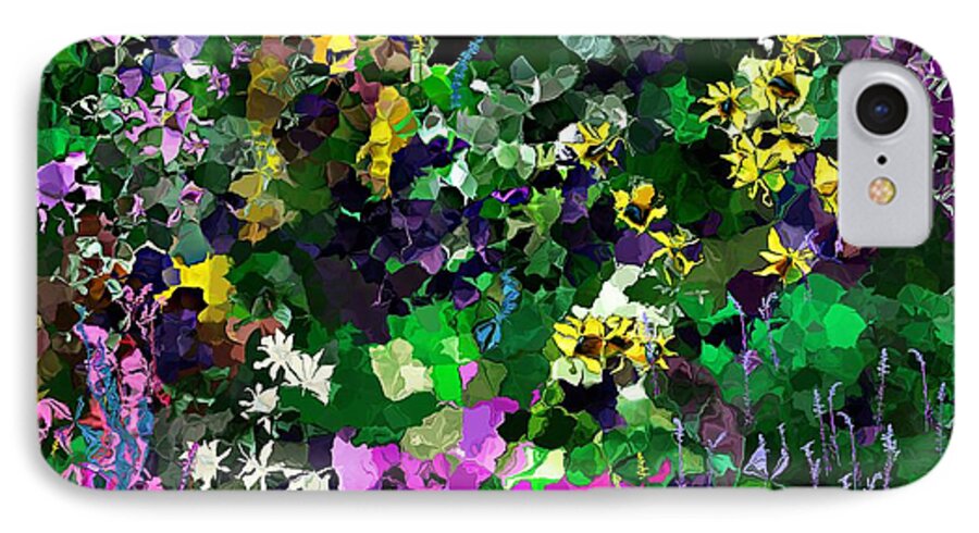 Fine Art iPhone 7 Case featuring the digital art Flower Garden by David Lane