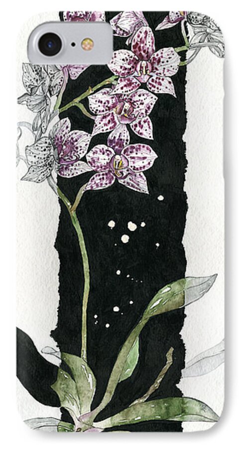Art iPhone 7 Case featuring the painting Flower ORCHID 04 Elena Yakubovich by Elena Daniel Yakubovich