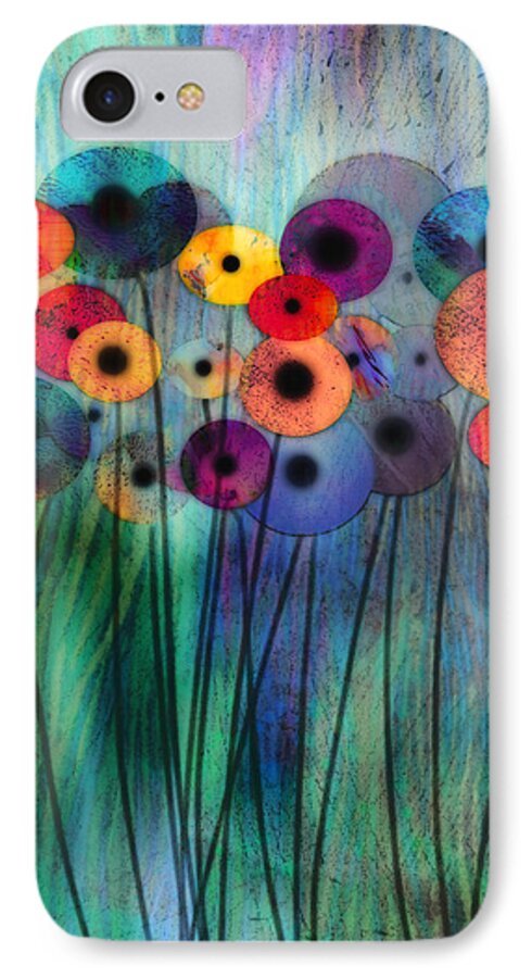 Flower iPhone 7 Case featuring the digital art Flower Power Three by Ann Powell