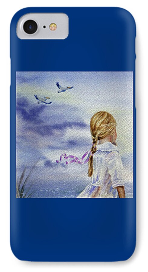 Birds iPhone 7 Case featuring the painting Fly With Us by Irina Sztukowski