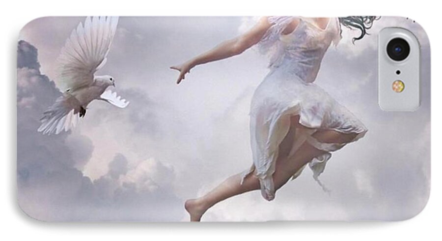 Woman iPhone 7 Case featuring the digital art Flying together by Gun Legler