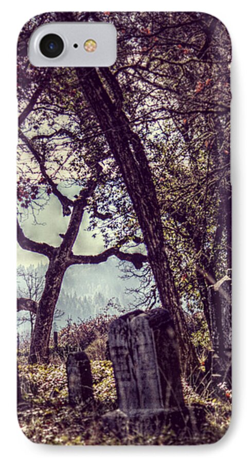 Cemetery iPhone 7 Case featuring the photograph Foggy Memories by Melanie Lankford Photography