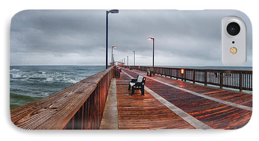 Palm iPhone 7 Case featuring the digital art Foggy Pier by Michael Thomas