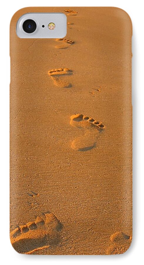 Footprint iPhone 7 Case featuring the photograph Footprints in the Sand by Andreas Thust