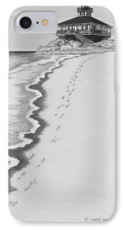 Boca Grande iPhone 7 Case featuring the digital art Footprints on Boca Beach by Carol Jacobs
