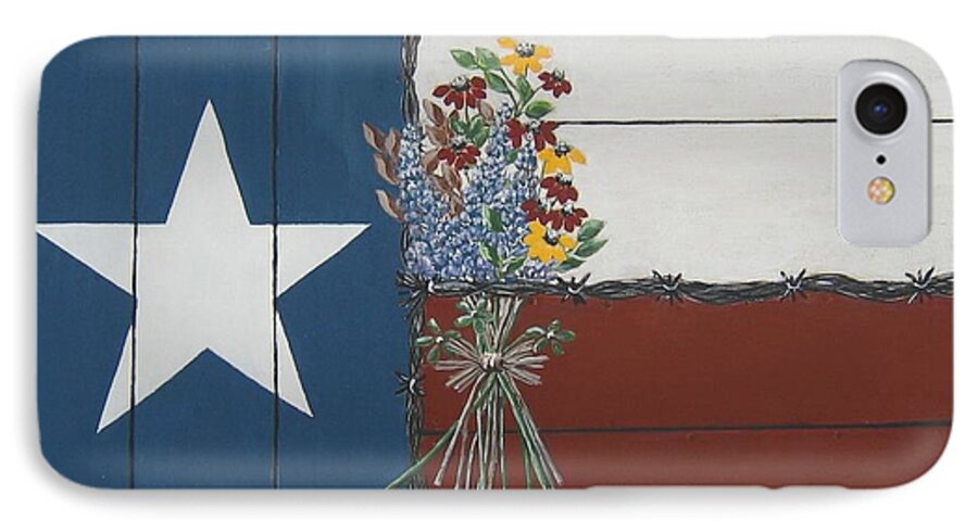 Texas iPhone 7 Case featuring the painting For the Love of Texas by Suzanne Theis