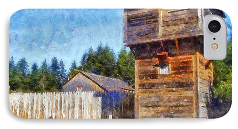 Fort Nisqually iPhone 7 Case featuring the digital art Fort Nisqually Tower by Kaylee Mason