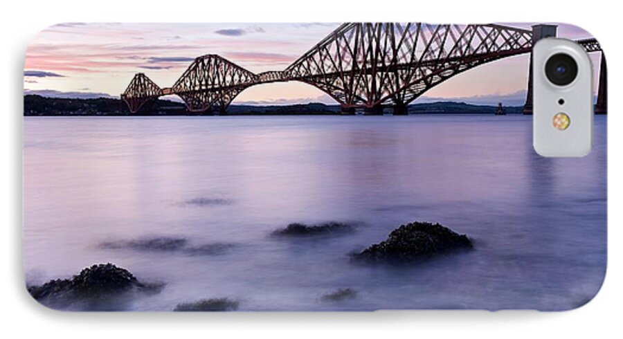 Forth Bridge iPhone 7 Case featuring the photograph Forth Bridge at sundown by Stephen Taylor