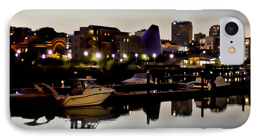 Foss Waterway iPhone 7 Case featuring the photograph Foss Waterway at night by Ron Roberts