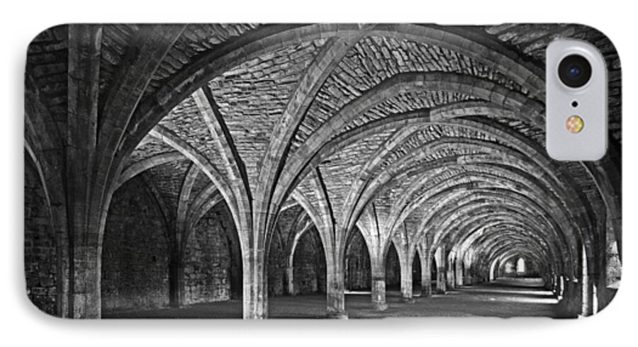 Fountains Abbey iPhone 7 Case featuring the photograph Fountains Abbey Cloister by John Topman