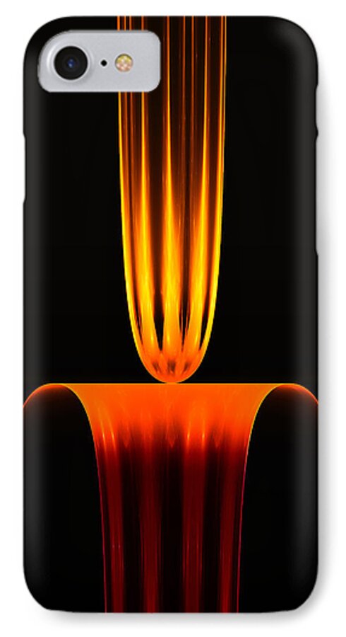 Fractal iPhone 7 Case featuring the digital art Fractal Flame by Gary Blackman