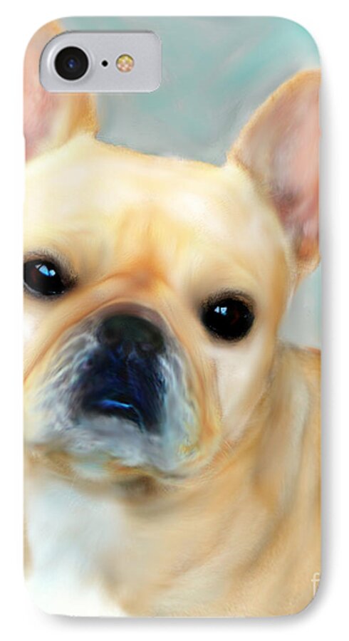 The French Bulldogs Were Highly Fashionable And Were Sought After By Society Ladies As Well As Creatives Such As Artists iPhone 7 Case featuring the painting French Bulldog Mystique D'Or by Barbara Chichester