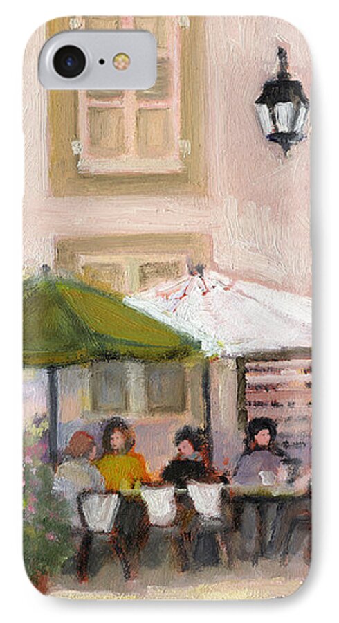 Country Cafe iPhone 7 Case featuring the painting French Country Cafe by J Reifsnyder