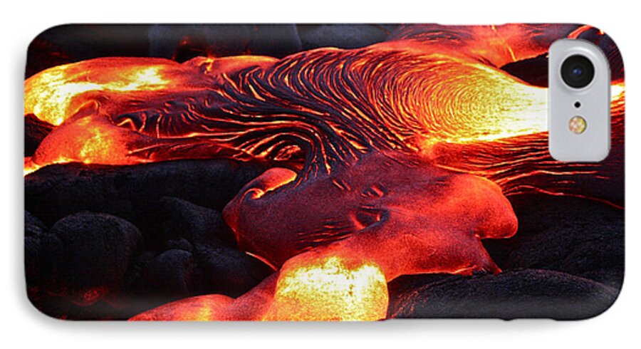 Lava iPhone 7 Case featuring the photograph Fresh Lava Flow by Venetia Featherstone-Witty