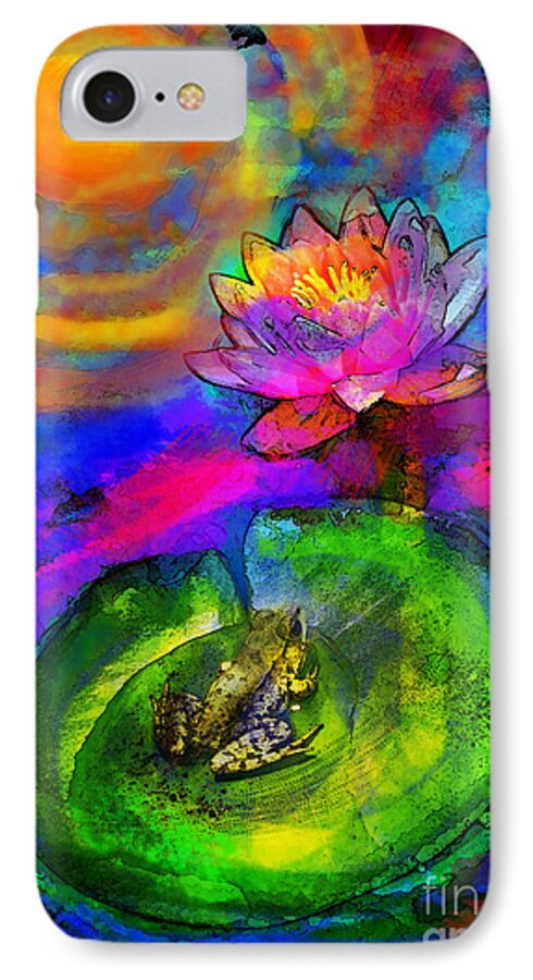 Frogs iPhone 7 Case featuring the photograph Frog at sunset by Gina Signore