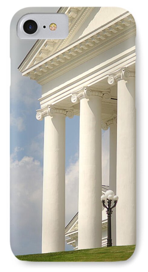 Va State Capitol iPhone 7 Case featuring the photograph Front Porch of Virginia State Capitol Richmond VA by Suzanne Powers