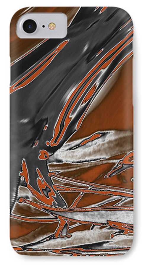 Abstract iPhone 7 Case featuring the digital art Frost and Woodsmoke 1 by Judi Suni Hall