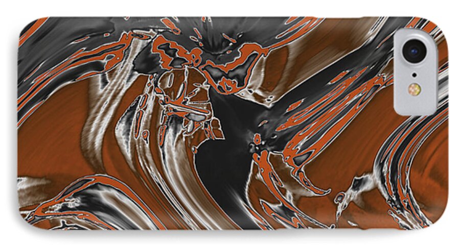 Abstract iPhone 7 Case featuring the digital art Frost and Woodsmoke by Judi Suni Hall