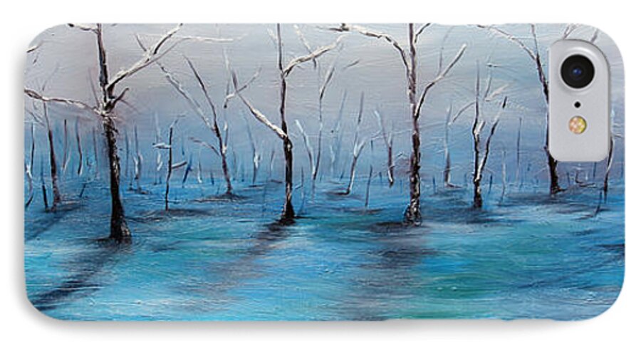 Woods iPhone 7 Case featuring the painting Frost Like Ashes by Meaghan Troup
