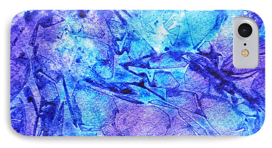 Frosted iPhone 7 Case featuring the painting Frosted Window Abstract II by Irina Sztukowski