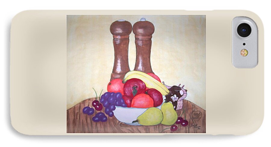 Fruit iPhone 7 Case featuring the painting Fruit Table by Susan Turner Soulis