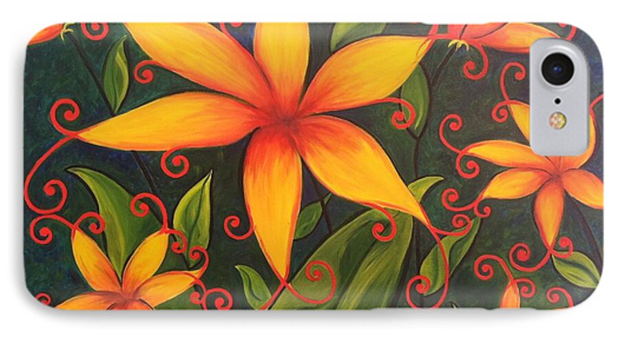 Flowers iPhone 7 Case featuring the painting Fun Flowers by Vikki Angel