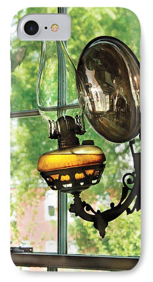 Savad iPhone 7 Case featuring the photograph Furniture - Lamp - An oil lantern by Mike Savad