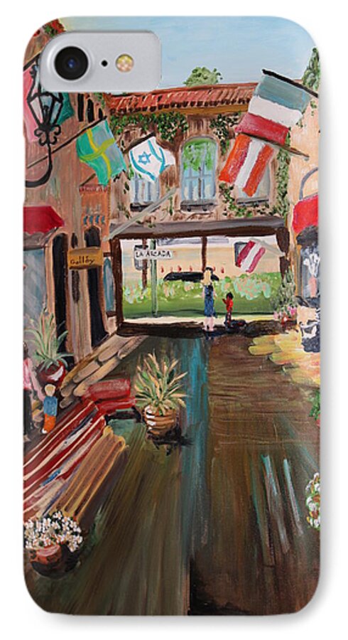 Street Scene iPhone 7 Case featuring the painting Gallery Row by Dody Rogers