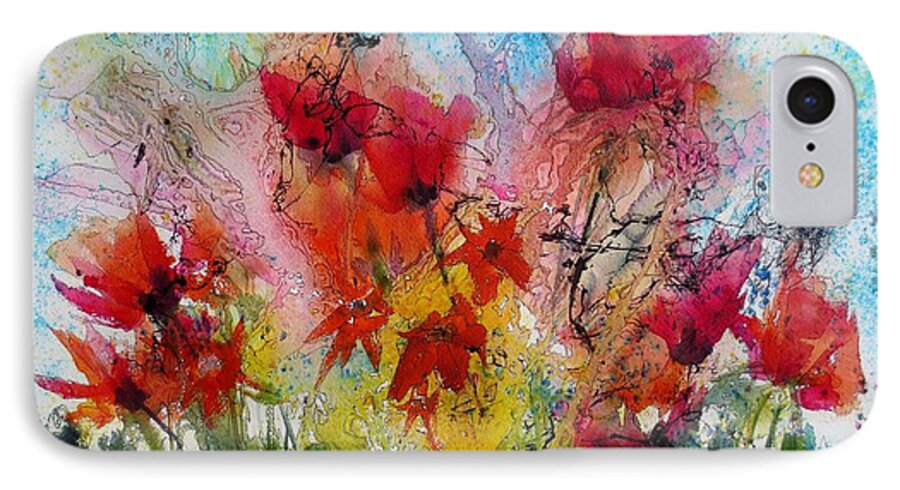 Floral Watercolor iPhone 7 Case featuring the painting Garden Tangle by Anne Duke