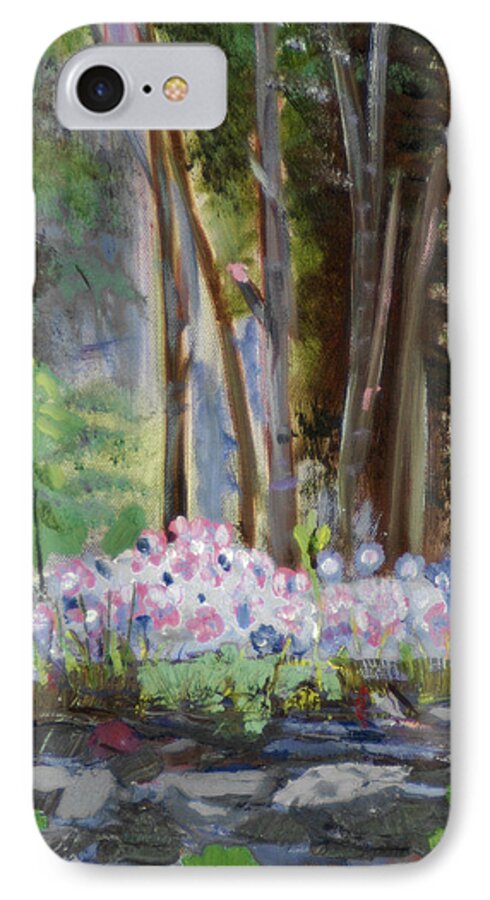 Wood Trail Flower Garden Rock Forest Path Walkway iPhone 7 Case featuring the painting Gateway At The Balsams by Michael Daniels