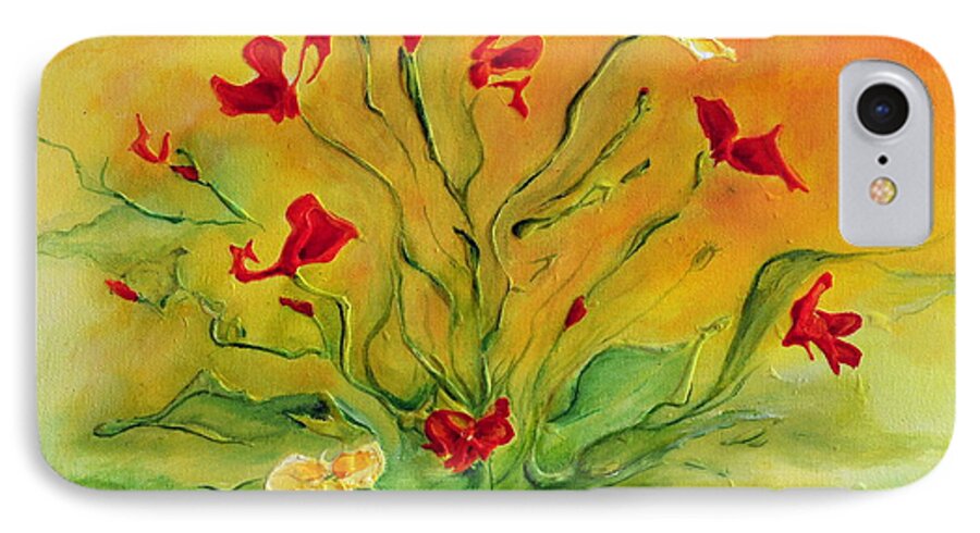 Flowers iPhone 7 Case featuring the painting Gentle by Teresa Wegrzyn