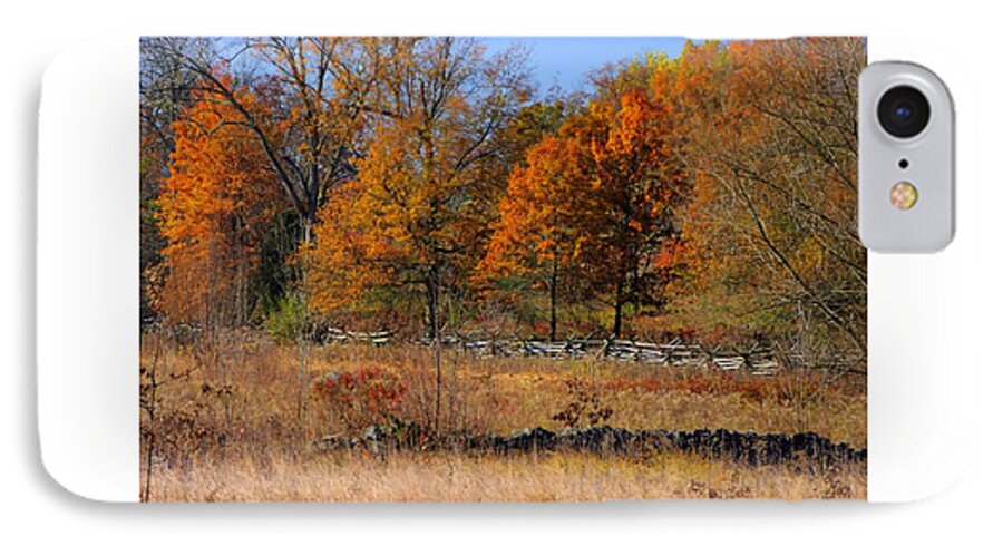 Gettysburg iPhone 7 Case featuring the photograph Gettysburg at Rest - Autumn Looking Towards the J. Weikert Farm by Michael Mazaika
